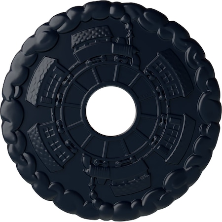 Ekena Millwork Kendall Train Station Medallion (Canopies up to 3 7/8"), 18 1/2"OD x 3 7/8"ID x 1"P, Midnight Dream CM18KDMDF
